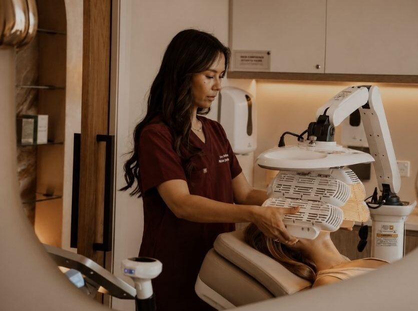 LED light therapy treatment at Sisä Skincare in Freshwater, Northern Beaches